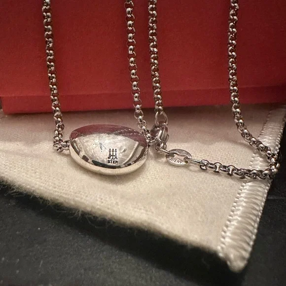 James Avery Rare And Retired Sliding Puffy HEART Pendant On 20” Rolo Necklace - Picture 6 of 8